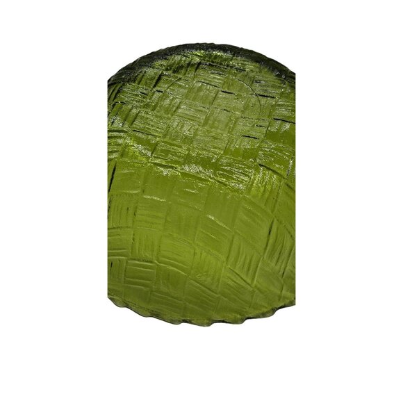 Vintage Green Textured Glass Bowl - Elegant Dining & Home Decor - Picture 4 of 4